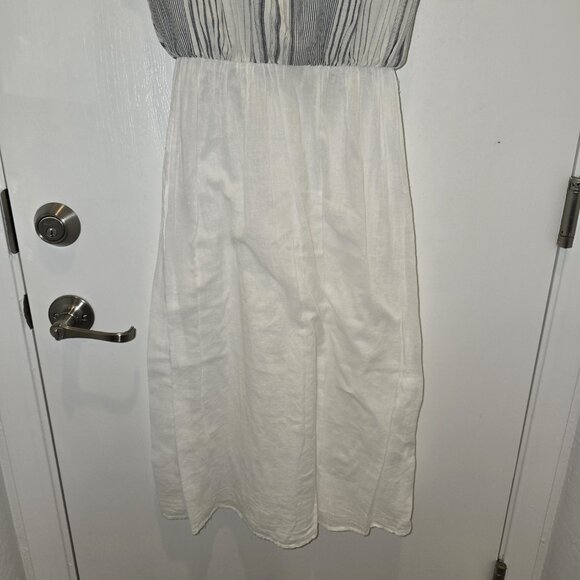 Japna Blue & White Halter Maxi Dress Ruffled Hem Elastic Waist UnderSkirt Sz M - Picture 8 of 12